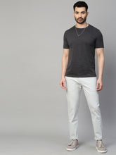 Genips Men's Light Sky  Cotton Stretch Caribbean Slim Fit Solid Trousers